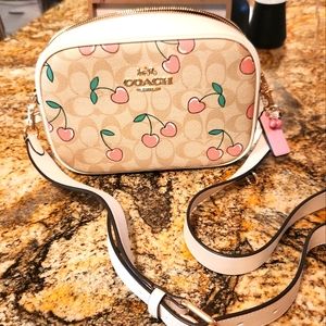 Super Cute Pink Cherry Heart COACH Crossbody bag!!!